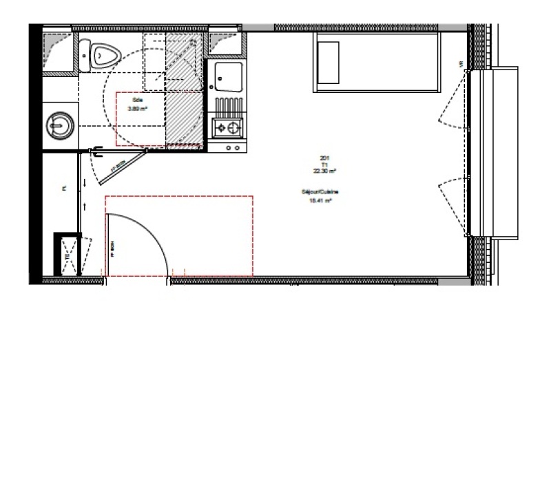 Appartement Studio – 22m² – 565€/mois