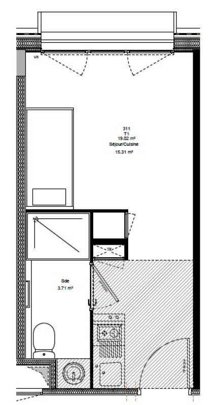 Appartement Studio – 19m² – 515€/mois