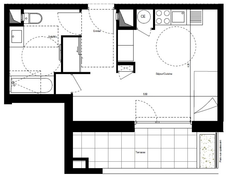 Appartement T1 – 29m² – 495€/mois