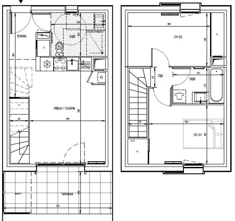 Appartement Duplex/Triplex – 56m² – 950€/mois