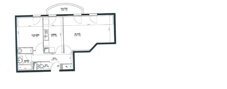 Appartement T2 – 49m² – 706€/mois