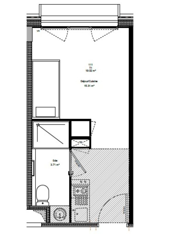 Appartement Studio – 19m² – 515€/mois
