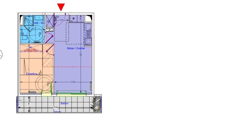 Appartement T2 – 38m² – 674€/mois