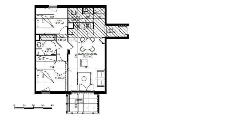 Appartement T3 – 65m² – 862€/mois