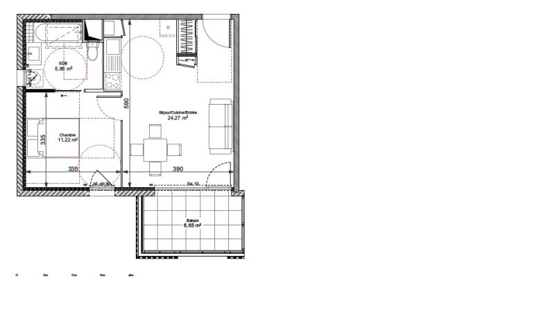 Appartement T2 – 41m² – 596€/mois