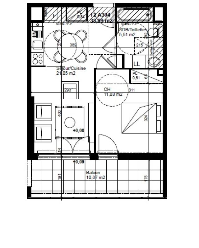 Appartement T2 – 38m² – 1 350€/mois