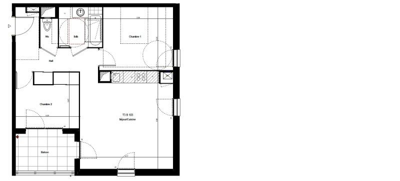 Appartement T3 – 57m² – 732€/mois