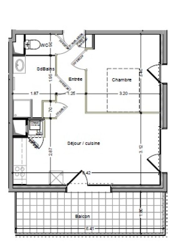 Appartement T2 – 40m² – 662€/mois